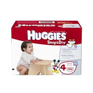 Huggies Snug and Dry Diapers Economy Plus, Size 4, 192 Count