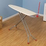 Household Essentials 465500 Deluxe Rectangle 4-Leg Ironing Board, Satin Silver