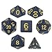 Wiz Dice Dreamless Night Set of 7 Polyhedral Dice, Solid Dark Navy Blue Tabletop RPG Dice with Clear Display Box