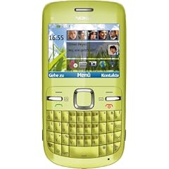 Nokia C3-00 Smartphone (6.1 cm (2.4 Zoll) Display, Bluetooth, 2 Megapixel Kamera, QWERTZ-Tastatur) lime green