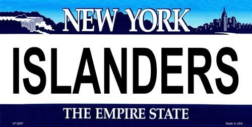 LP-2297 ISLANDERS New York Novelty State Background PqltIx Vanity Metal License Plate fHRoJbNIz Tag