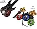 Protective skins for Guitar Hero 4 "World Tour" Guitar and Drum Set - fits Xbox 360, PS3, PS2 - BONECOLLECTOR BLACK
