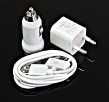 PlaneteMobile - Chargeur 3 en 1 Secteur + Voiture + USB Pour Apple iPhone iPod Nano Touch MP3 MP4 , IPHONE 3, IPHONE 3GS, IPHONE 4 Chargeur secteur USB pour Apple iPhone iPod Nano Touch MP3 MP4 , IPHO