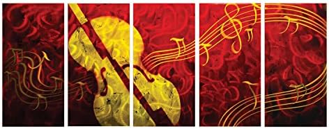 Metal Artscape Musical Delight 5-Panel Set Handmade Metal Wall Art 24" x 59"