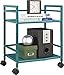 Altra Marshall 2 Shelf Metal Rolling Utility Cart, Teal