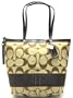 Coach Large Khaki Signature Stripe Tote Bag - 13549