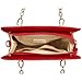 FASH Glossy Patterned Dual Chain and Leatherette Top handles Shoulder and Cross-Body Handbag