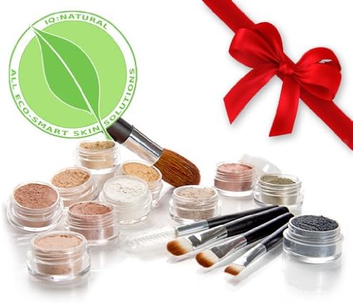 iQ Natural Mineral Sample Kit with 5 piece Black Brush Kit. Try Us Today!