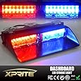 Xprite Car 16 led 18 Flashing Mode Emergency Vehicle Dash Warning Strobe Flash Light Red Blue