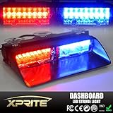 Xprite Car 16 led 18 Flashing Mode Emergency Vehicle Dash Warning Strobe Flash Light Red Blue