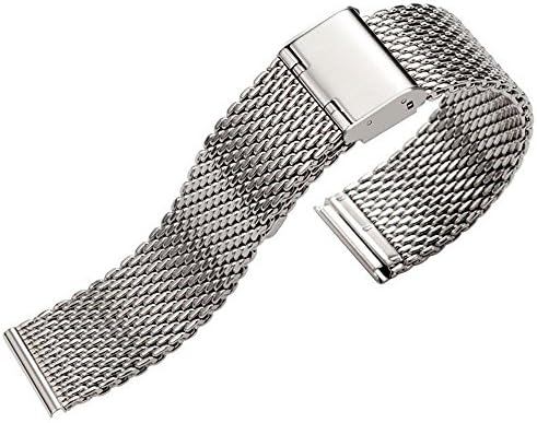 Osgar 22mm Stainless Steel Bracelet Mesh Watch Band Strap (Silver)