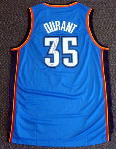 Kevin Durant Oklahoma City Thunder NBA Hand Signed Authentic Style Blue Jersey