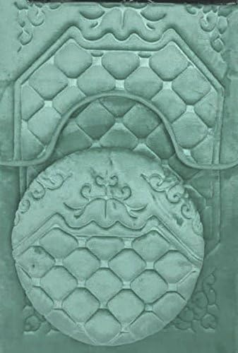3 Piece Light Green Memory Foam Flannel Embroidery Design Banded Bath Rug Mat Set 1 Contour Mat 1 Lid Toilet Cover 1 Bath Mat (Light Green)