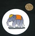 3" button / pin printed with decorated, animal, asia, toy, tusk, pachyderm, thailand, elephant