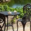 Alfresco Home Palazetto Fleur Cast Aluminum Bistro Set - 22-6010-35 WHITE
