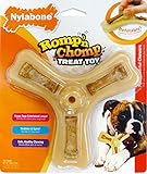 Nylabone Romp 'N Chomp Wolf Chicken Flavored Triple Treat Bone Dog Treat and Chew Toy