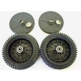 Set of 2, Original FSP Lawn Mower Wheel Kit 193144, Includes 2 Dust Covers # 189403. Has Metal Bushings, Not Plastic.