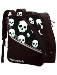 Sports: Transpack Edge Junior Ski Boot Bag - Black/Green Skull - Transpack
