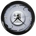 Black Wall Clock of Tribal Virgo Zodiac Sign Symbol