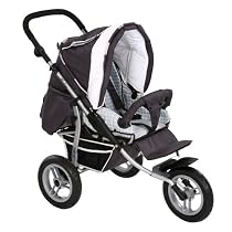 Herlag H8460-9100 - Sportwagen Verona, anthrazit / karo grau / weiß