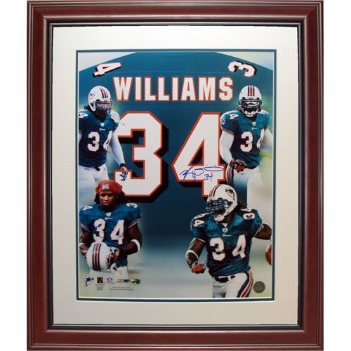 Ricky Williams Autographed Miami Dolphins (Jersey Collage) Deluxe Framed 16x20 Photo