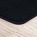 Bedford Home Set of 2 Microfiber Memory Foam Bath Mats – Plush Bathroom Rugs with Nonslip Back and Quick Drying Striped Pattern Top (Black)