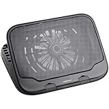 Coldplayer Cp930e-bk-a 12-15" Laptop Cooling Pad with Movable Fan, USB 2.0 4ports Hub and 6 Ergonomic Height Settings