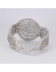 925 Sterling Silver New Fashion Females Ethnic Style Mesh Bracelets Jewelry