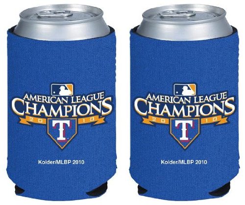 (2) Texas Rangers ALCS 2010 Champions Can Koozies