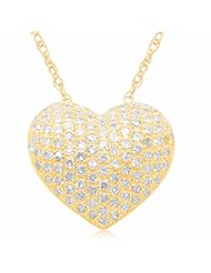 10k Yellow Gold Heart Diamond Pendant Necklace (3/5 cttw, I-J Color, I2-I3 Clarity), 18"