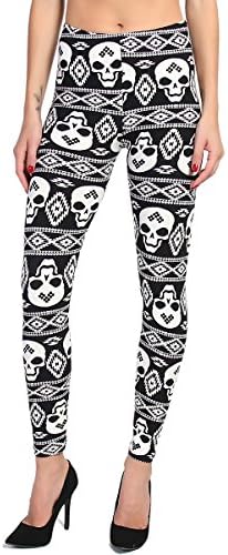 CSG Rocker Skull Printed Pull On Stretch Ankle Leggings