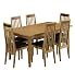 Detroit Dining Table 6 Slat Back Chairs Set