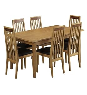Detroit Dining Table & 6 SlatBack Chairs Set