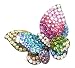 Beautiful XX-Large Multi-Colored Crystal 3-d Winged Butterfly Fashion Ring Adjustable Size Hematite/Black Tone