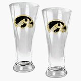 Iowa Hawkeyes 2 Piece 19 oz Pilsner Glass Set