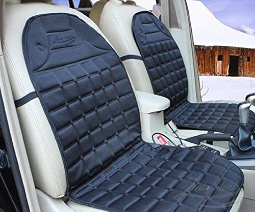 Zento Deals 2pc Black Heated Car Seat Cushion With 1