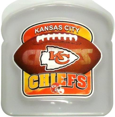 LaMi Products NFL Team Licensed BPA Free Anti Squish Sandwich Storage Box, Chiefs