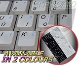 ENGLISH UK WITH ADDITIONAL KEYS KEYBOARDS NON-TRANSPARENT STICKERS ON IVORY BACKGROUND (English UK non-transparent Keyboard Sticker for Laptop, Desktop)
