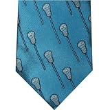 Blue Lacrosse Stick Tie - 100% Silk
