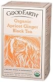 Good Earth Organic Apricot Ginger Black Tea, Black Tea With Organic Natural Flavors, 18 Count Tea Bags, 1.30-Ounce Boxes (Pack of 6)