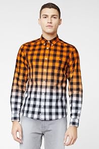 L!VE Check Woven Shirt With Dip-Dye Effect