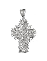 Clevereves 14K White Gold Pendant Cross 17.3 - Gram(s)
