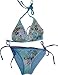 Women's Ed Hardy Swimwear Bathing Suit 2 Pc. Bikini Blue Metallic Multi Large