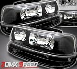 Chevy Silverado Headlights JDM Black Headlights With Bumper Lights 1999 2000 2001 2002 99 00 01 02