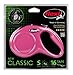 Flexi New Classic Retractable Dog Leash (Cord), 16 ft, Small, Pink