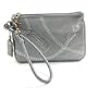 Coach Jewel Leather Wristlet Case Wallet Bag 43304 Silver