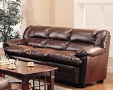 Harper Sofa in Rich Brown Leather by Coaster Furniture