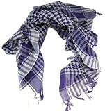 Arab Keffiyah Kafiyah Head Scarf Shemagh Purple / White