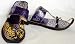 Purple Foil Printed Leather Maharani Slippers