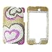 For iPod Touch 3 gen Bling Hard Case Pearl Hearts Gold